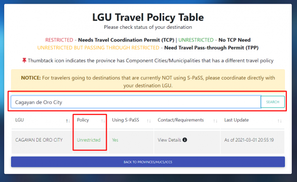 spass-travel-policy-table